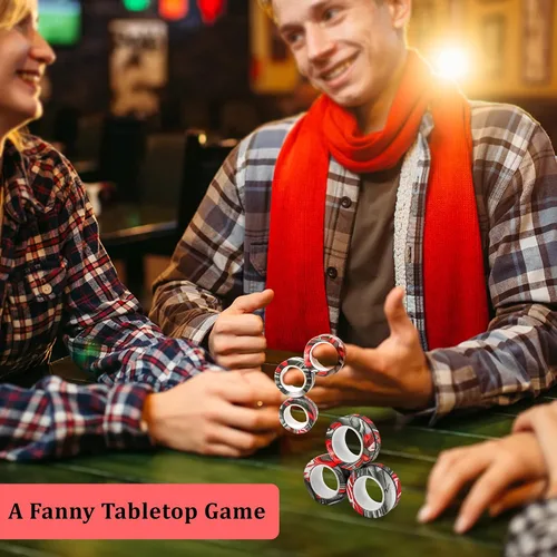 Miniatura 6 de Dermasy Juego de 6 juguetes para ansiedad con anillos magnéticos novedosos para aliviar el estrés y la ansiedad, gran regalo para adolescentes