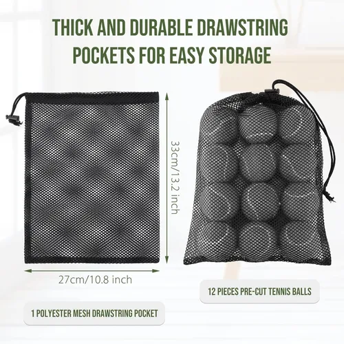 Miniatura 2 de Macarrie 12 pelotas de tenis precortadas para sillas, pelotas deslizantes, protectores de suelo para patas de silla, fundas para pies de silla