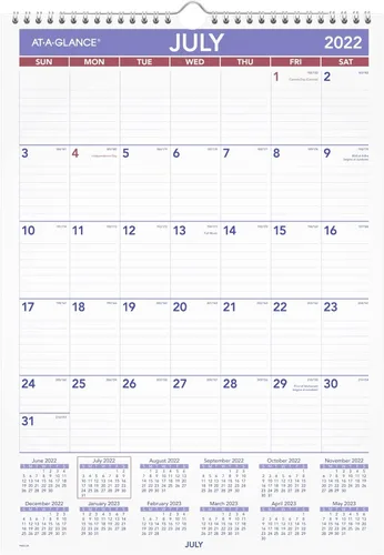 AT-A-GLANCE Calendario de pared 2022-2023, académico mensual, 12 x 17 pulgadas, mediano, encuadernado con alambre (PMA228)