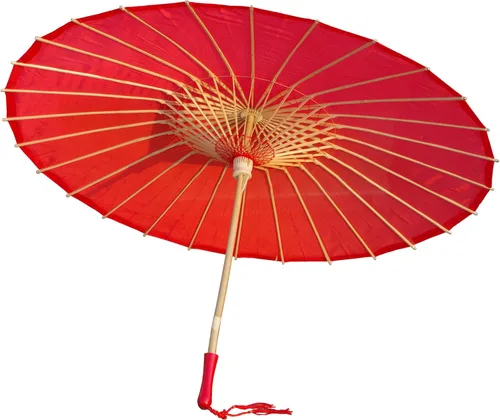 Miniatura 18 de Parasol de tela de bambú liso, ideal para recuerdos de fiesta de boda (fucsia)
