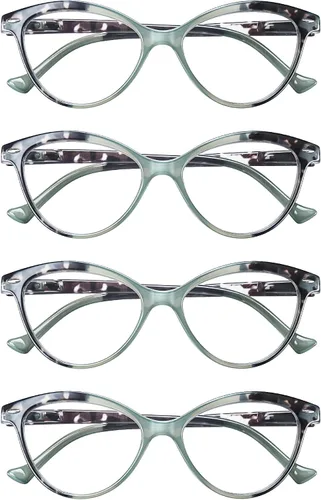 Miniatura 10 de HEEYYOK 1.75 lentes de lectura para mujer con cara pequeña, diseño de ojo de gato, paquete de 4 lentes de lectura con bisagra de resorte Paquete