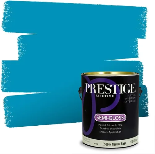 Miniatura 3 de Prestige Paints. - Base y pintura para exteriores en un solo galón, 1 galón. plano, comparable con Sherwin Williams Topsail. SW6799-PCM