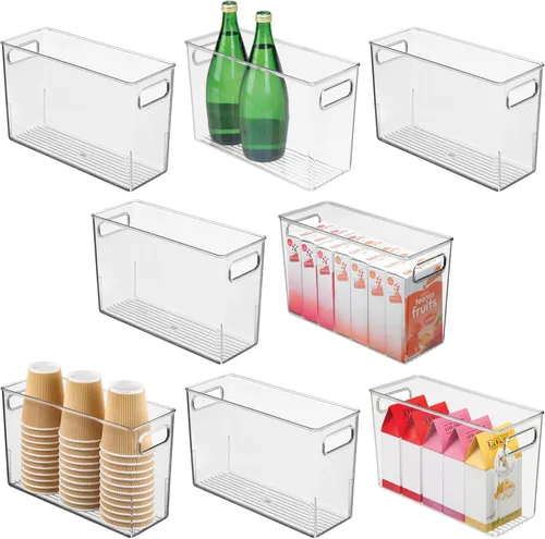 Miniatura 12 de iDesign - Contenedor de almacenamiento de plástico transparente y delgado para baño, organizador alto y estrecho para lociones, cremas y artículos