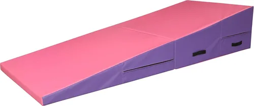 Miniatura 9 de PRISP Alfombrilla plegable inclinada para gimnasio, extra larga, 71 x 30 x 14 pulgadas, con cuña para niños Verde; Azul