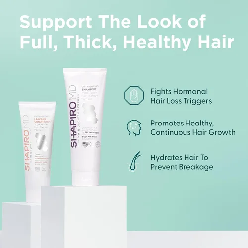 Miniatura 3 de Shapiro MD Hair Growth Experts Champú y acondicionador sin enjuague, fórmula vegana DHT Fighting para adelgazar el cabello desarrollado por