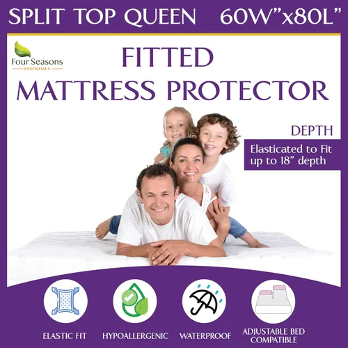Miniatura 16 de Protector de colchón impermeable tamaño individual - Estilo sábana ajustable - Cubierta hipoalergénica de calidad premium que protege contra