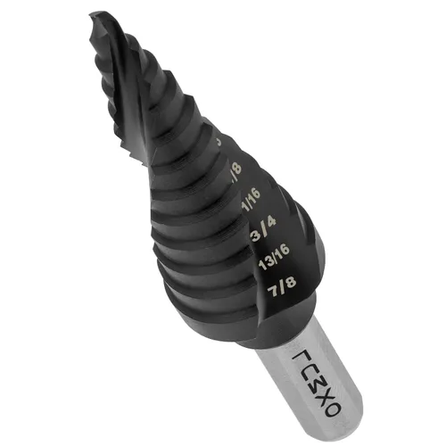 Miniatura 8 de Juego de brocas escalonadas M35, 1/8 a 7/8 pulgadas, 25 pasos, brocas de cobalto, resistentes para acero inoxidable, acero duro, aluminio, madera, 2