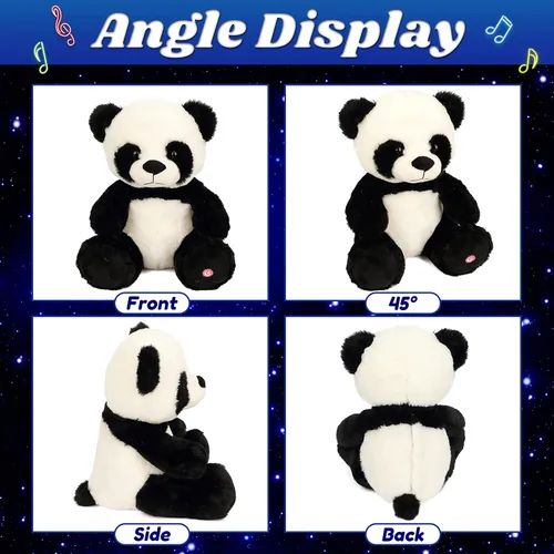 Miniatura 4 de Oso de peluche con luces LED brillantes, luz nocturna musical, juguete de peluche canta canciones de cuna, regalos de Navidad, para cumpleaños