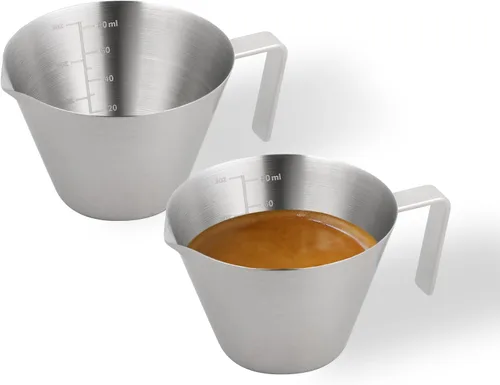 Miniatura 11 de MHW-3BOMBER Taza medidora de café expreso con taza de salsa de 3 onzas, taza de café expreso, taza de vertido de acero inoxidable para salsa