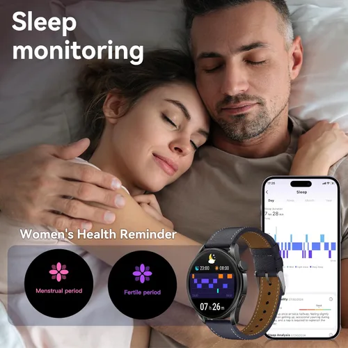 Miniatura 8 de Reloj inteligente (respuesta/hacer llamadas), pantalla FHD AMOLED de 1.43 pulgadas para hombres y mujeres, más de 100 modos deportivos, relojes