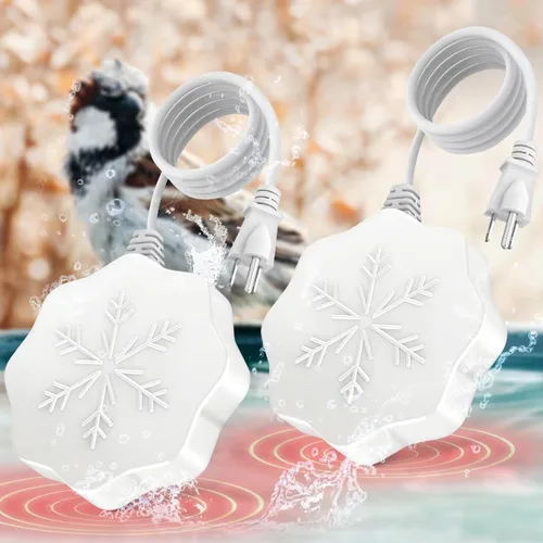 Miniatura 7 de Calentador de baño para pájaros de 80 W para exteriores en invierno, control termostático, apagado automático, descongelador, calentador de agua