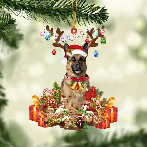 Miniatura 25 de Nazenti Adorno de Navidad personalizado de reno de Alaskan Malamute – Adorno de perro personalizado para amantes de las mascotas, acrílico plano