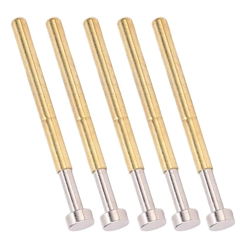Miniatura 2 de 100pcs PCB Prueba Pogo Pin Latón Cabeza Plana Resorte Prueba Sonda 2.36mm/0.1in Tubo Diámetro 34mm/1.3in Longitud