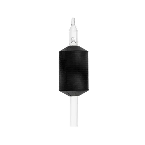 Miniatura 8 de VORTEX - Empuñaduras de tubo desechables de silicona suave de 1.25 pulgadas, color negro, con puntas largas transparentes, 15 unidades (7D)