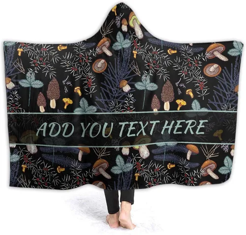 Miniatura 14 de Manta con capucha de hongos, regalos para mujeres, manta de franela de vellón suave con hongos, manta para todas las estaciones, mantas decorativas