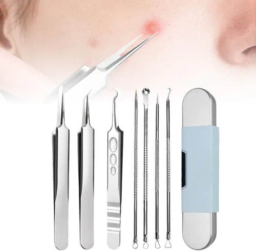 Kit de herramientas de extracción de puntos negros de grado médico 2026, pinzas profesionales para eliminar puntos negros, espinillas, manchas y