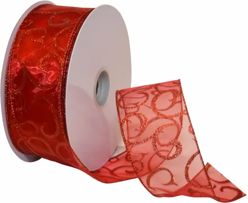 Miniatura 27 de Morex Ribbon Cintas transparentes con purpurina con espiral, cinta navideña para manualidades y decoraciones de Navidad, envoltura de regalos, 1.5
