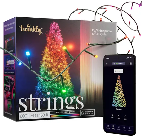 Miniatura 12 de Twinkly Cuerdas de 250 luces LED blancas, cadena de luces LED para exteriores e interiores, luces blancas de Navidad de cálido a fresco, LED