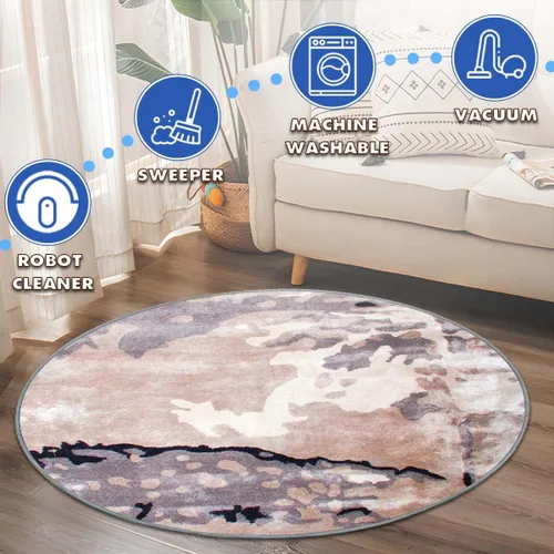 Miniatura 6 de Tapete para silla de oficina de pelo corto, antideslizante, que reduce el ruido, tapete redondo de 47 pulgadas, tapete decorativo para oficina