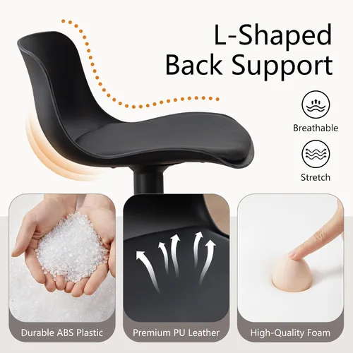 Miniatura 6 de YOUTASTE Juego de 2 taburetes de bar totalmente negros, taburetes de bar giratorios ajustables con respaldo, asientos de silla de bar acolchados