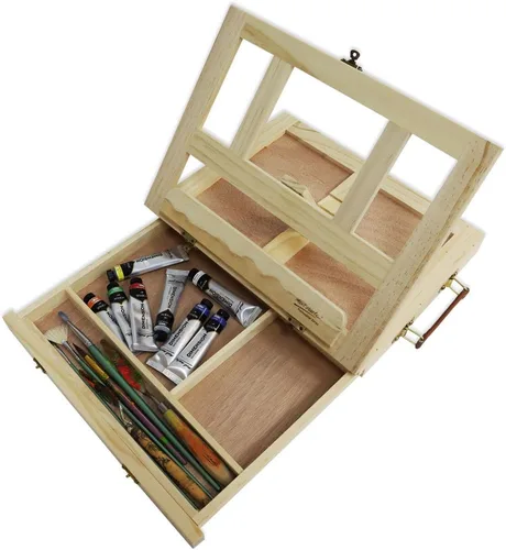 Miniatura 4 de Mont Marte Caballete de mesa con cajón - pino