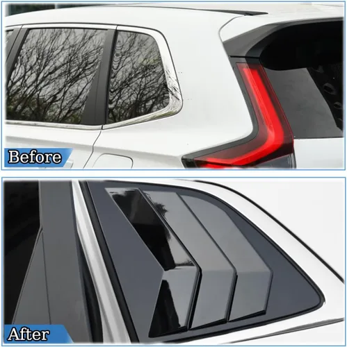Miniatura 4 de MUXEE 2 persianas para ventana lateral trasera, para Honda CRV CR-V 2023, 2024, 2025, 2026, ABS, color negro brillante, accesorios interiores