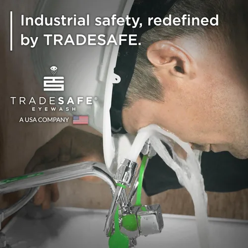 Miniatura 6 de TRADESAFE Estación de lavado de ojos de emergencia: estación de lavado de ojos para montaje en grifo aprobada por OSHA, estación de lavado de ojos