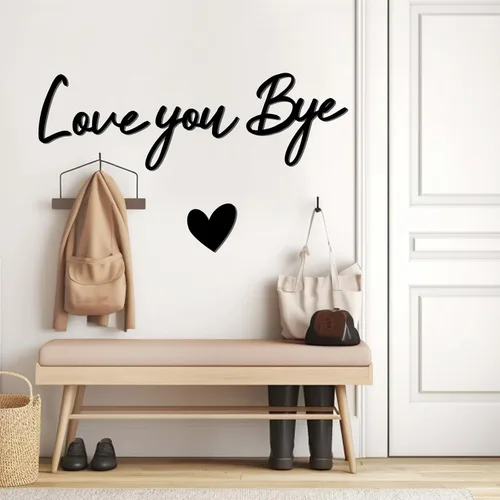Miniatura 9 de Letrero con texto en inglés "Love You Bye", decoración de madera sobre la puerta, calcomanías de decoración para el día de San Valentín, calcomanías