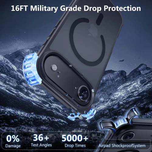 Miniatura 4 de Funda para iPhone Air [compatible con MagSafe] [2 protectores de pantalla] [prueba de caídas de grado militar] Funda magnética resistente