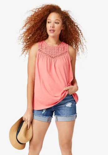Miniatura 6 de Ellos Camiseta sin mangas de encaje de ganchillo de talla grande para mujer