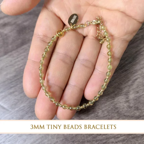 Miniatura 5 de Morchic - Pulsera ajustable de pulgadas para mujer, con mini cuentas de gemas naturales, serie de dijes de gemas de energía, regalo de cumpleaños