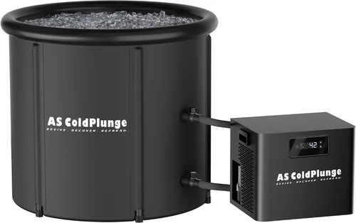 AS ColdPlunge Enfriador de baño de hielo y kit de bañera de inmersión fría, enfriador de inmersión en frío de 1/3 HP con bomba y filtro integrados,