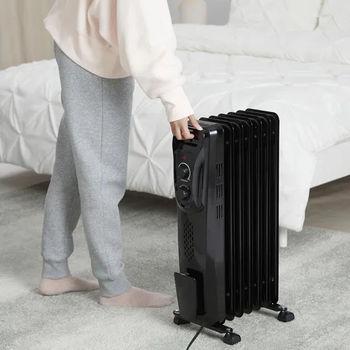Miniatura 5 de Amazon Basics Radiador de aceite portátil para uso en interiores, 3 ajustes de calor, protección contra sobrecalentamiento, seguridad certificada