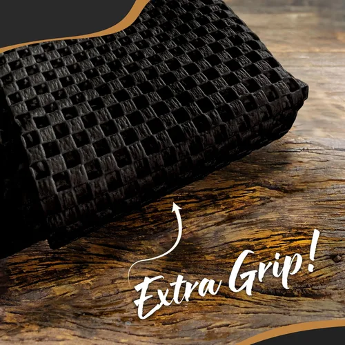 Miniatura 7 de Nevlers Almohadilla antideslizante negra de 8 x 10 pies Agarres de alfombra de PVC para alfombras de área en suelos de madera dura y otras