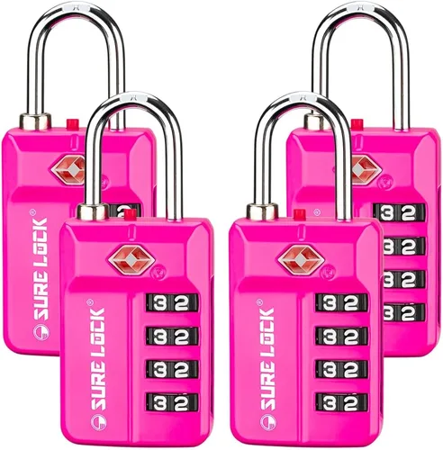 Miniatura 12 de Candados para equipaje de viaje aprobados por la TSA, candados de combinación con alerta de apertura para casillero de escuela, oficina y gimnasio