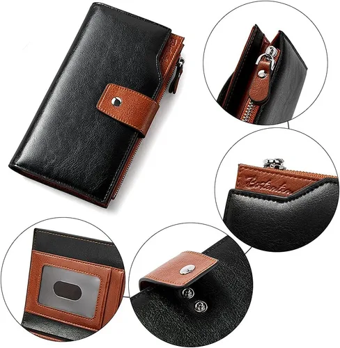Miniatura 6 de BOSTANTEN Maletín de cuero para mujer de 15.6 pulgadas, bolso de hombro para laptop, oficina, trabajo, bolsos cruzados y carteras de cuero