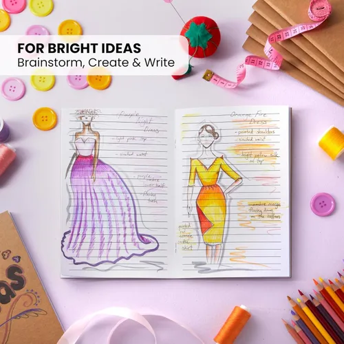 Miniatura 4 de Paquete de 24 diarios de papel kraft forrado, 48 páginas cada uno, cuadernos de papel A5 de 5.5 x 8.5 pulgadas a granel para estudiantes, escritura
