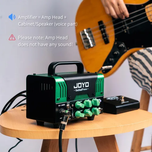 Miniatura 3 de JOYO - Preamplificador de tubo híbrido de cabeza de amplificador de graves de 50 W con 12AX7, compresor, ecualizador de 3 bandas, bucle FX