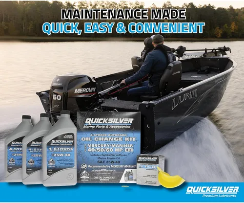 Miniatura 2 de Kit de cambio de aceite Quicksilver de 4 tiempos – para motores fuera de borda Mercury – 15, 20, 25, 30, 40, 50, 60, 75, 90, 115, 150, 175, 200