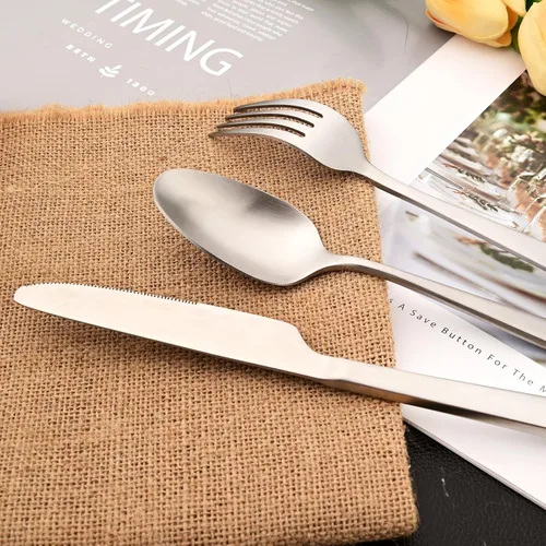 Miniatura 5 de Cuchillo de cena de 8 piezas, acero inoxidable 18/10 de plata mate para el hogar, restaurante, fiesta, uso diario de mantequilla (9 pulgadas)
