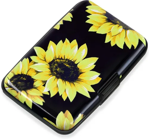 Miniatura 12 de Mayski Soporte para tarjetas de crédito, bloqueo RFID, funda rígida de aleación de aluminio, pequeña cartera de metal para mujeres y hombres