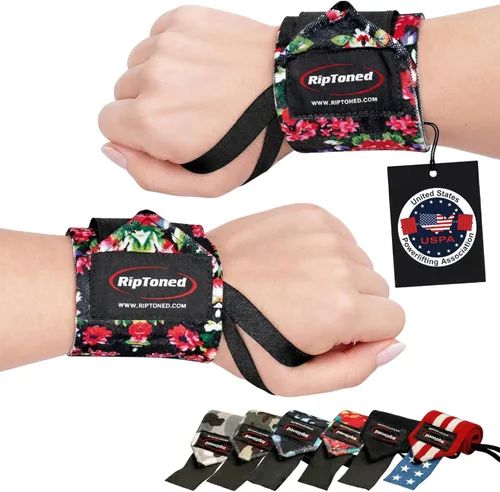 Miniatura 21 de Rip Toned Muñequeras de 18" – Correas de muñeca respaldadas por la USPA para levantamiento de pesas – Soporte de muñeca de calidad – Ajustables, Rojo