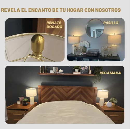 Miniatura 2 de PoKat - Juego de 2 lámparas de cerámica, 20.75 pulgadas, pequeñas y modernas, estilo rústico, para dormitorio, cabecera, mesita de noche, beige