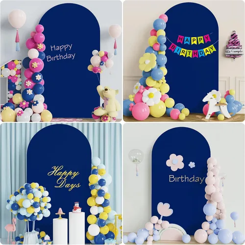 Miniatura 5 de Wokceer Cubierta Ajustada de Spandex para Soporte de Arco de Boda de 7.2 Pies con Parte Superior Redonda, Telón de Fondo de Arco Chiara para Fiesta