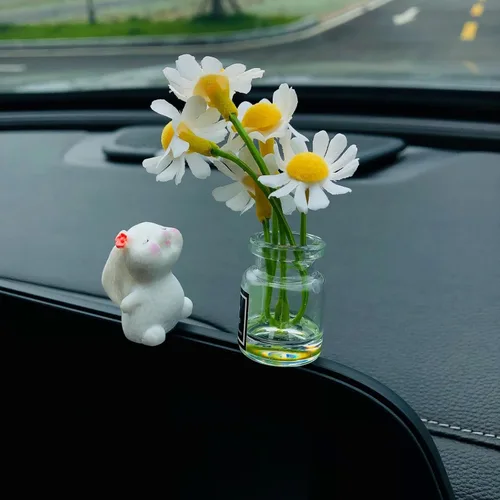 Miniatura 19 de Estatuas de Príncipe con Rosa para Decoraciones de Tablero de Automóvil, Accesorios de Decoración Interior del Tablero, Espejos Retrovisores