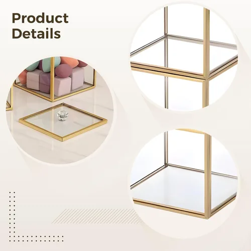 Miniatura 4 de Almacenamiento multiusos para baño, soporte para brochas de maquillaje de vidrio, organizador de bolas de algodón Qtip, 3.9 x 3.9 x 6.3 in