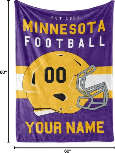 Miniatura 161 de Manta personalizada para fanáticos del fútbol americano – Se envía al día siguiente – Hecha en Estados Unidos – Manta de vellón personalizada