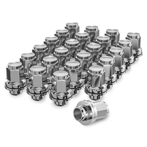 Miniatura 12 de YIZBAP 20 tuercas plateadas de 12 x 1.25 pulgadas, tuercas de rueda OEM Mag Washer Style Factory, 1.46 pulgadas de alto 13/16 pulgadas (0.827 in)