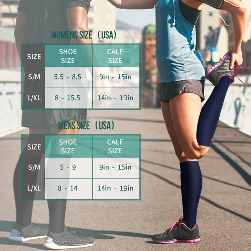 Miniatura 123 de Paquete de 3 pares de calcetines de compresión médica para mejorar la circulación de mujeres y hombres, para correr, hacer deporte y amamantar
