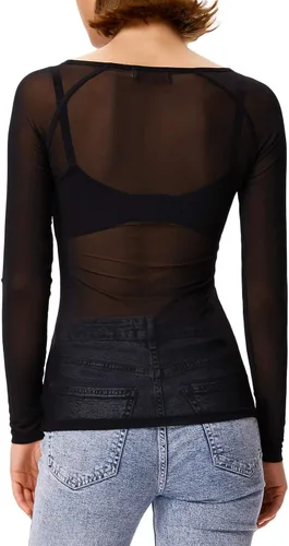 Miniatura 2 de Grace Karin - Blusa de manga larga de malla transparente para mujer